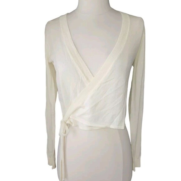 Lovers + Friends Revolve Ballet Wrap Sweater Women's XS Pale Butter Yellow NWT - Picture 1 of 9